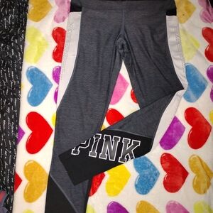 PINK Victoria's Secret Kids Charcoal and Black Leggings